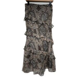 Laundry by Shelli Segal Silk Skirt Fairy Whimsigoth Ruffles Sz 6